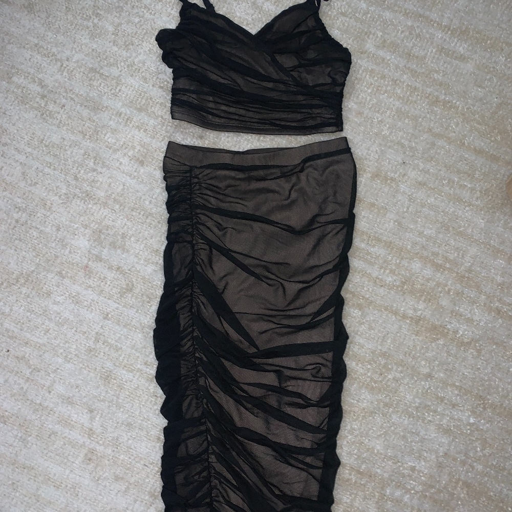 Black skirt set fashion nova